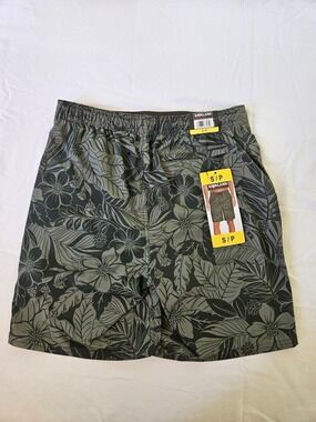 Kirkland Signature Men's Green Floral Hawaiian Swim Trunks NWT Size Small
